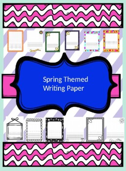 Spring Themed Writing Paper in Color and Black and White | TPT