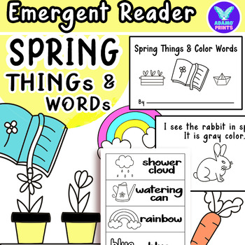 Preview of Spring Things & Color Word Emergent Reader Kindergarten & First Grade Mini Book