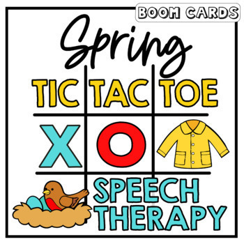 Preview of Spring Tic Tac Toe Boom Cards | Speech Therapy | Articulation