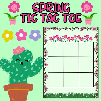 Preview of Spring Tic Tac Toe Template: Spring Season Printable and Digital Tic Tac Toe.