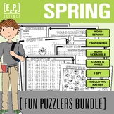 Spring Time Activity Bundle | Puzzle Challenges & Word Gam