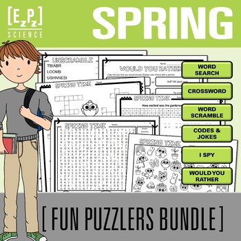 Preview of Spring Time Activity Bundle | Puzzle Challenges & Word Games for Early Finishers