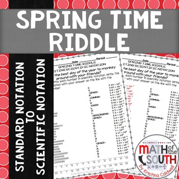 Preview of Spring Time Riddle - Writing Scientific Notation