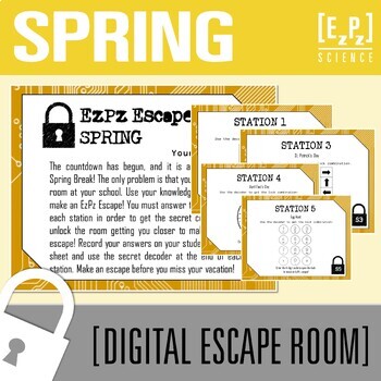Preview of Spring Time Science Escape Room | Holiday Digital Breakout Review Game