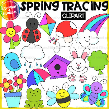 Preview of Spring Tracing Clipart - Spring Clipart for Tracing Activities
