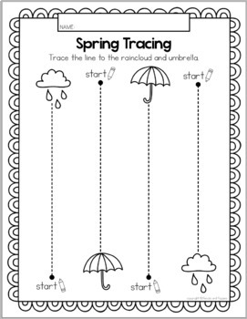 spring tracing worksheets preschool traceable activities