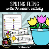 Spring Treble Clef Write the Room Music Activity