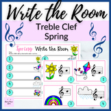 Spring Treble Clef Write the Room for Elementary Music Lessons