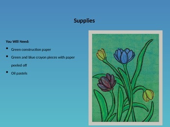 Preview of EASY to Teach! Spring Tulip Art Project, Step-By-Step w/ Printable Practice Page