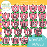 Spring Tulip Number Tiles Clip Art {MOVEABLE IMAGES}
