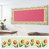Spring Tulips Bulletin Board Straight Border
