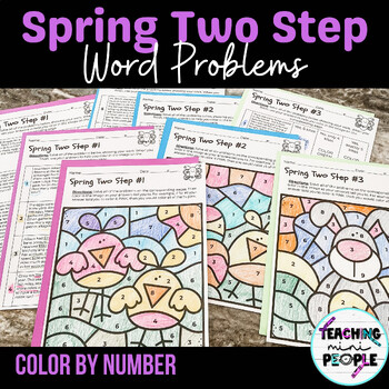 Preview of Spring Two Step Word Problem Worksheets 