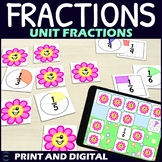 Spring Unit Fractions Activity - Matching Game - Printable