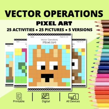 Preview of Spring: Vector Operations Pixel Art Activity