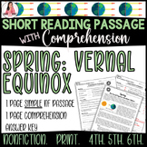 Spring Vernal Equinox, Nonfiction Reading Passage w/ Compr