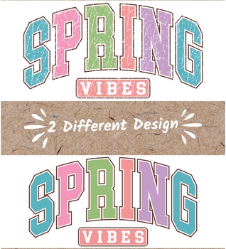 Preview of Spring Vibes PNG Sublimation, Easter, Colourful Design