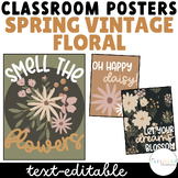 Spring Vintage Floral Classroom Posters