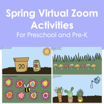 Preview of Spring Activities for Preschool and Pre-K (SMART/Activ Board or Zoom!)