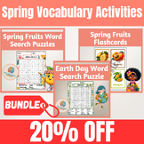 Spring Vocabulary Activities : Fruits & Earth day Word Sea