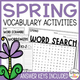 Spring Vocabulary Activities | Spring Word Search Included