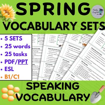 Preview of Spring Vocabulary B1 B2 C1 ESL Speaking task cards worksheets