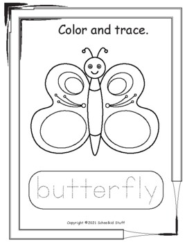 Spring Vocabulary | Coloring and Tracing by Schoolkid stuff | TpT