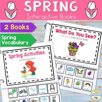 Preview of Spring Vocabulary Interactive Books for Speech Therapy and Special Education