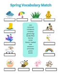 Spring Vocabulary Match with Pictures and Word Bank ESL EL