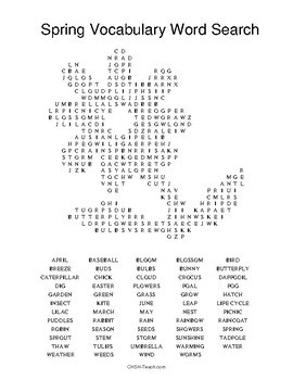 Spring Vocabulary Word Search by Creations by LAckert | TpT