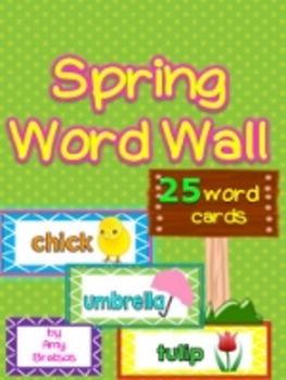 Preview of Spring Vocabulary Word Wall Word Cards