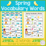 Spring Vocabulary Words
