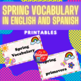 Spring Themed - Bilingual Vocabulary Words Printables