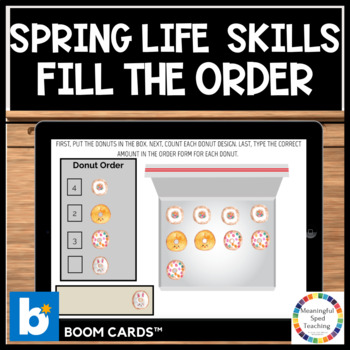 Preview of Spring Vocational Life Skills Math Fill and Count the Order Inventory Boom Cards