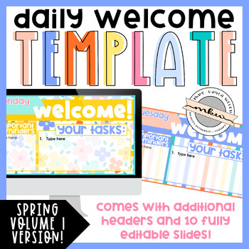 Preview of Spring Vol. 1 Morning Welcome Template | Agenda Slides | Daily Schedule
