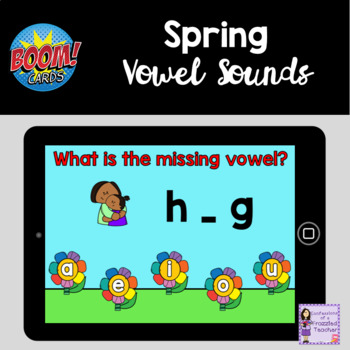 Preview of Spring Vowel Boom Cards Activity