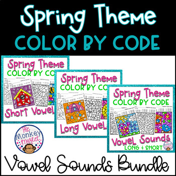 Preview of Spring Phonics Color by Code Worksheets