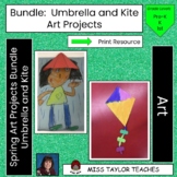 Spring Weather Art Bundle:  Kite and Umbrella Art Projects