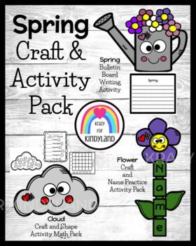 Preview of Spring Weather Craft Activity Set - Name - Shape - Writing - Bulletin Board