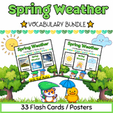 Spring Weather Flash Cards BUNDLE for PreK-Kindergarten Ki