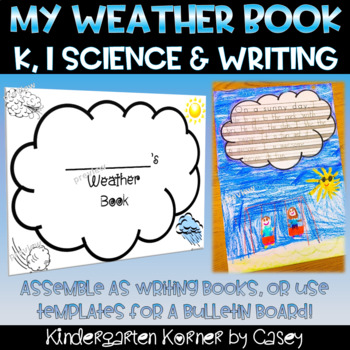 Preview of Spring Weather Writing Book Kindergarten 1st Science Weather Unit