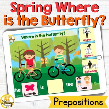 Preview of Spring Where is the Butterfly Prepositions Boom Cards