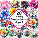 Spring Wild Flowers Garden Clipart