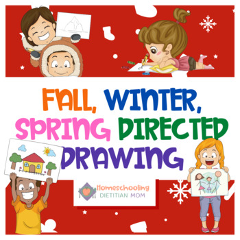 Preview of Spring & Winter Activities Directed Drawing Bundle