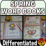 Spring Word Books Differentiated No Prep Cut Paste Reading