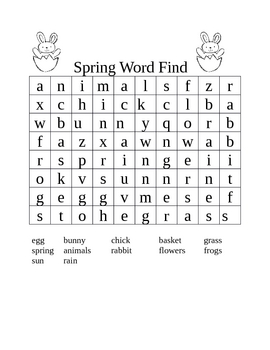 Preview of Spring Word Find