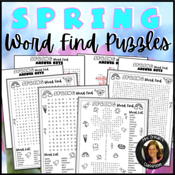Preview of Spring Word Search Puzzles