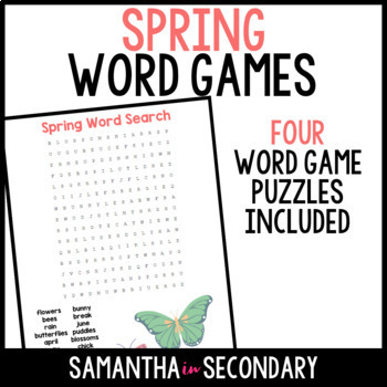 Spring Word Games Activities by Samantha in Secondary