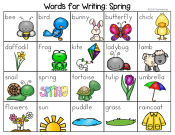 Preview of Spring Word List - Writing Center