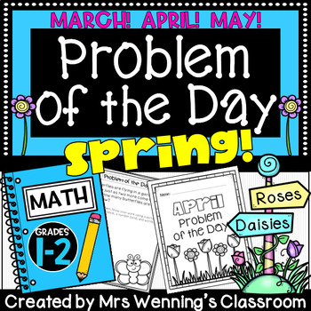 Preview of Spring Word Problems Bundle! March, April, May or June Problem of the Day!