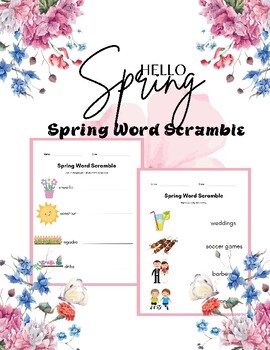 Preview of Spring Word Scramble: Unscramble the Blooms - Interactive Learning on TPT